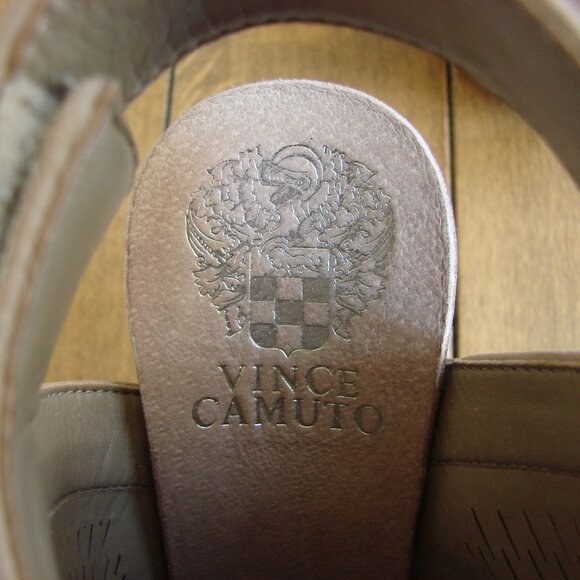 Vince Camuto Kyrene Suede Platform Wedge Shoes Brown Beige Tan Open Toe Size 6 - Picture 3 of 13